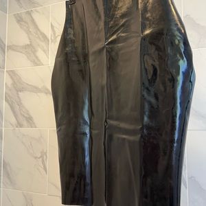 Skin Two Black Latex Pencil Skirt